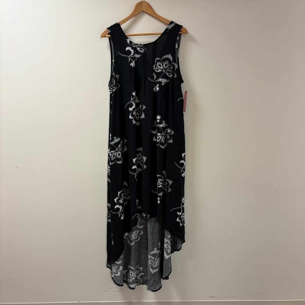 NWT Merona & White Floral High-Low Sleeveless Dress Pockets Romantic Gothic XL